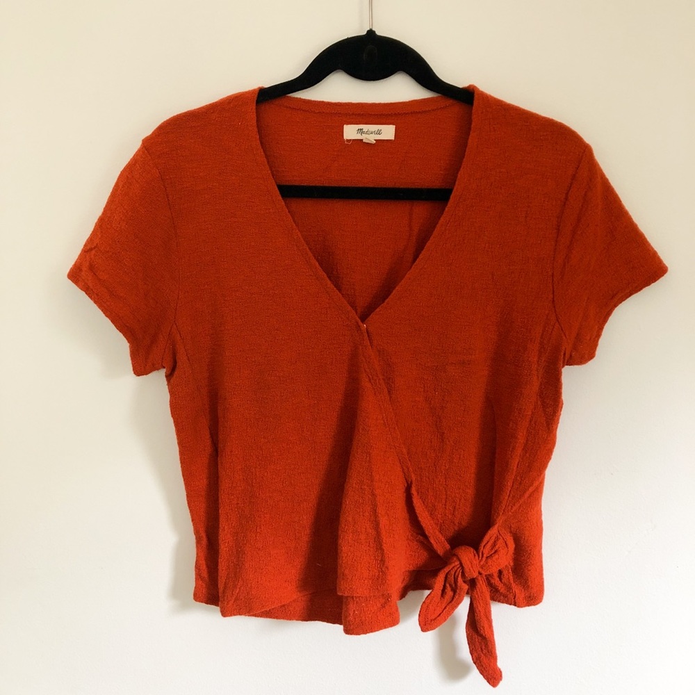 Madewell Texture and Thread Wrap-Tie Top